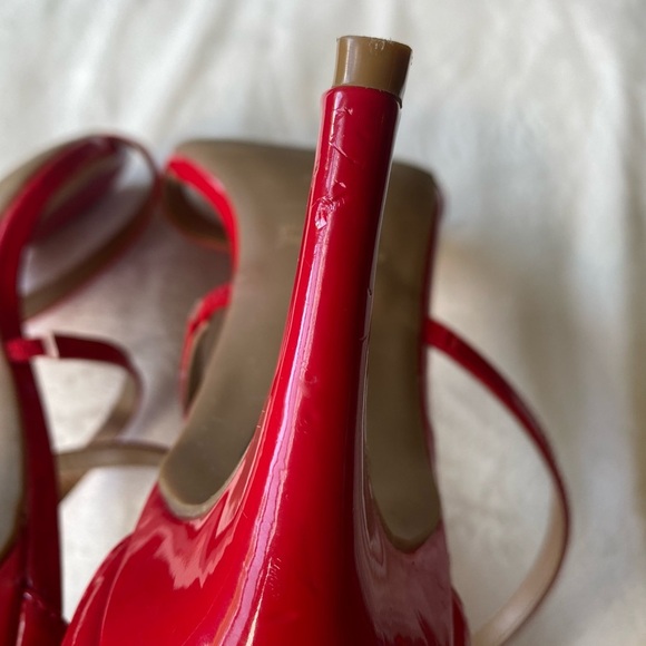 Thalia Sodi Red Patent Leather Strappy Sandals - Picture 6 of 10
